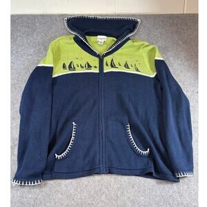 Vintage Breckenridge Nautical Sailboat Cardigan Sweater Women Plus 2X Preppy 90s